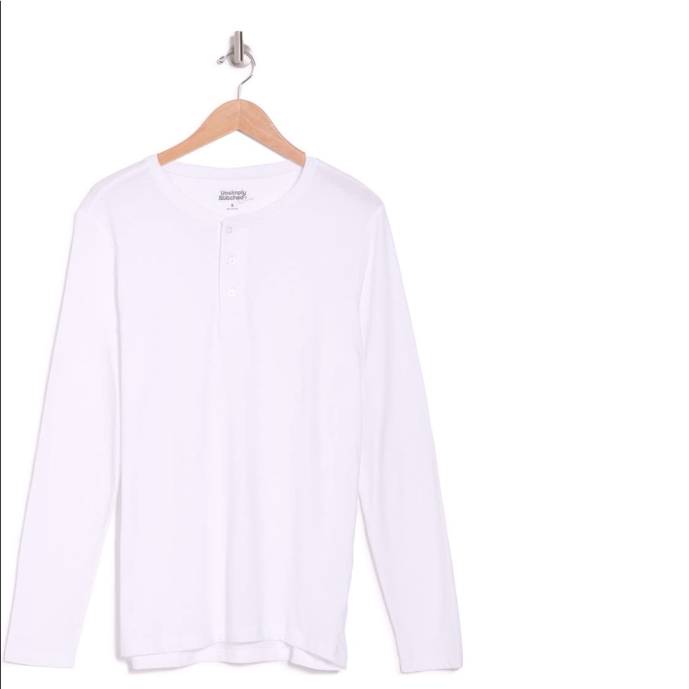 White cotton Henley